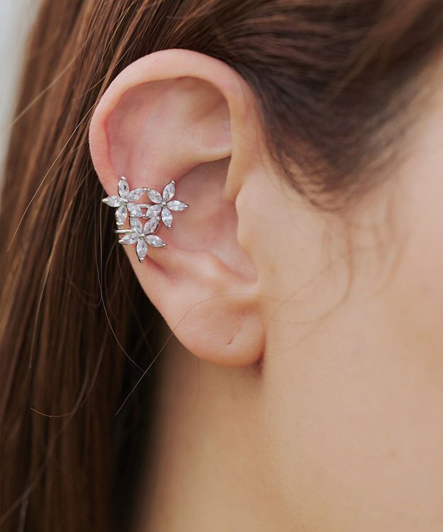 Tiaclasse 3片花イヤーカフ シルバー