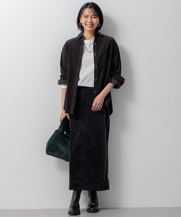 23区 S 【大好評素材/洗える】コットンベアジャージー ロング Tシャツ ホワイト系