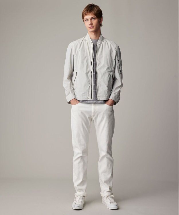 JOSEPH ABBOUD 【キングサイズ・軽量/ストレッチ/撥水】ライトワッシャーストレッチ ショートブルゾン ライトグレー系