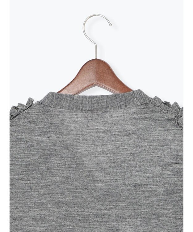 Te chichi フリルVネックカーディガン グレー