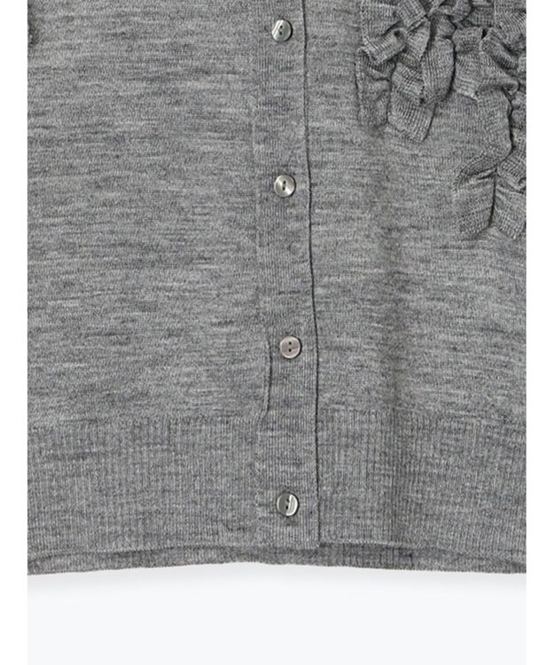 Te chichi フリルVネックカーディガン グレー