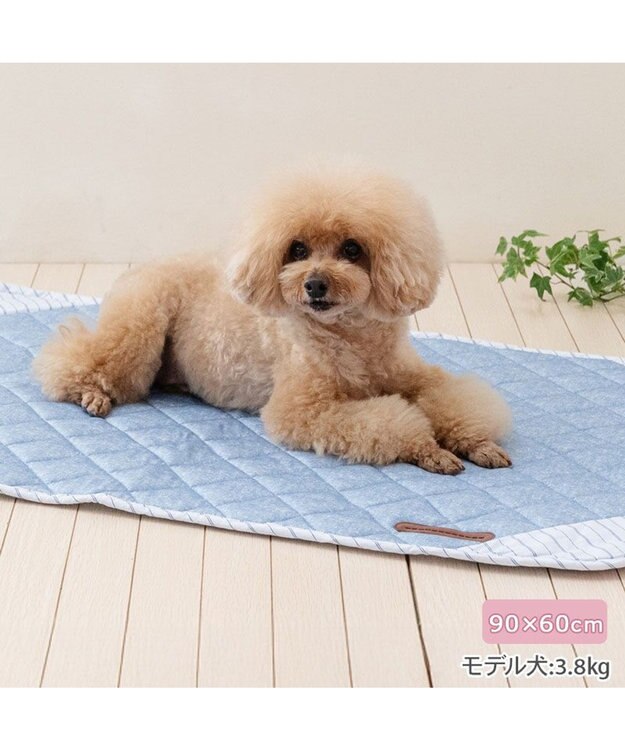 PET PARADISE ペットパラダイス クールマット 《シャンブレー風》 Ｍ ライトブルー