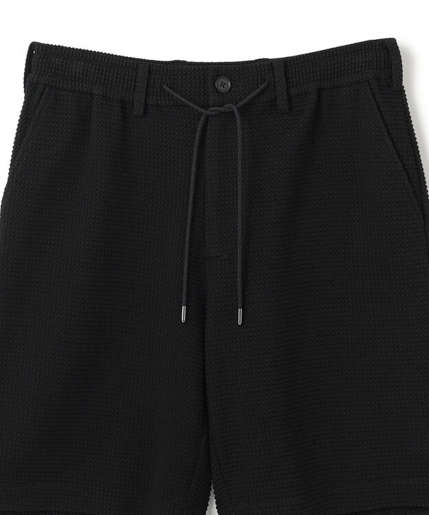 JOSEPH HOMME 新型【オリジナル素材/シワになりにくい/ウエストゴム仕様】 ライトタックジャージー ドロスト付シートパンツ / BERMUDA ブラック系