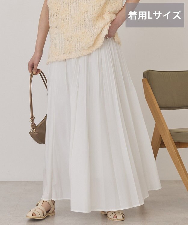 AMERICAN HOLIC 【選べる丈】シアープリーツスカート Off White