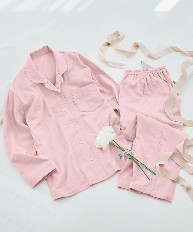 ワコール／睡眠科学 パジャマ 長袖 長ズボン 綿100%(本体) 三重ガーゼ レディース YDX567 睡眠科学／ワコール ピンク