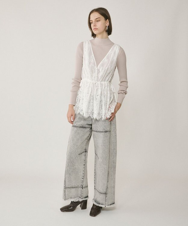 GRACE CONTINENTAL レースノースリーブブラウス ホワイト