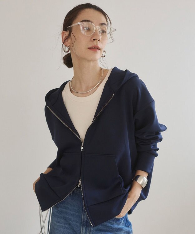 WEGO 【ANGIE VINTAGE】ダンボール ダブルジップパーカー フーディー ネイビー