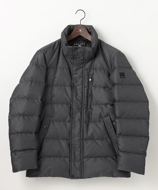 JOSEPH ABBOUD 【撥水/軽量/防風/フード取り外し可/ダウン】インターレースカルゼ  ダウン ブルゾン グレー系