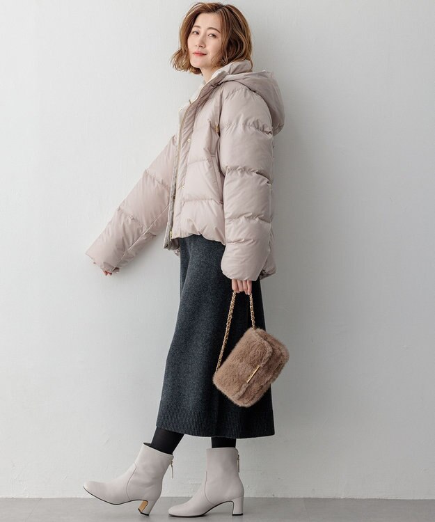 23区 ショート ヒール ブーツ アイボリー系