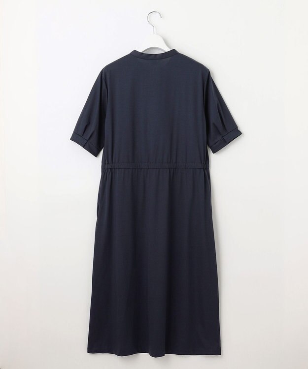 J.PRESS LADIES L 【接触冷感・洗える】プレーティングジャージー ワンピース ネイビー系