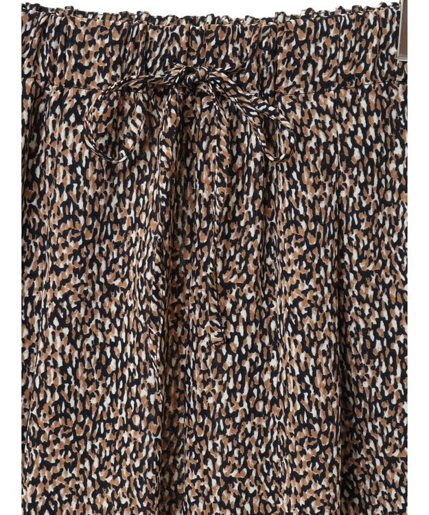 Green Parks クリンクルテーパードイージーパンツ Leopard