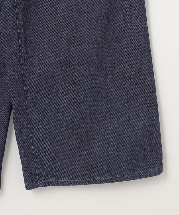 NAVE 【ReNave・セットアップ可/洗える】マーセライズデニム ラップワイドパンツ ネイビー系