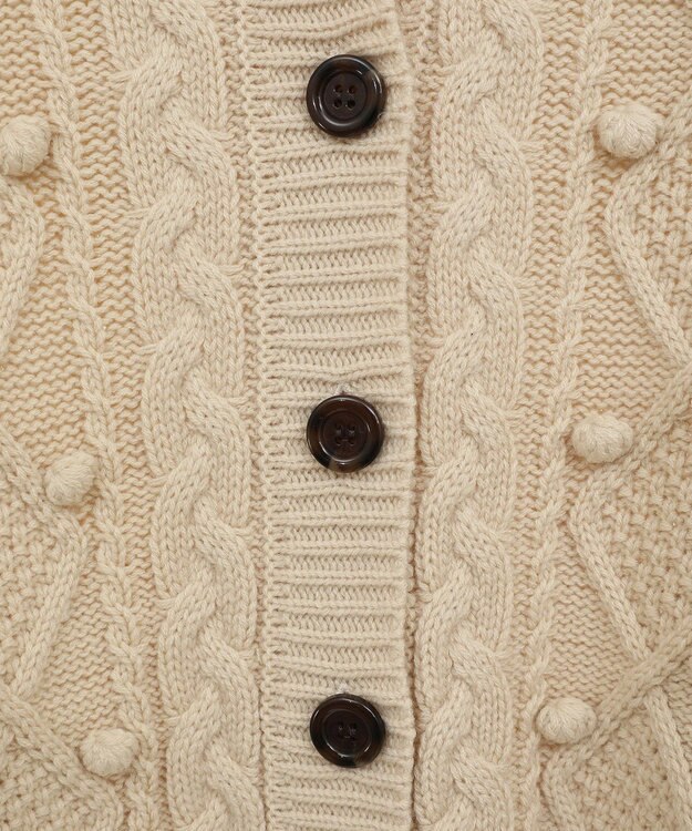 earth music&ecology ポップコーンケーブルカーディガン Ivory