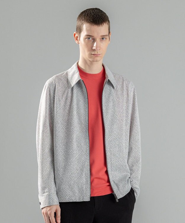 JOSEPH HOMME 新素材【洗える/通気性】ヨシタレース　ジップアップブルゾン ライトグレー系