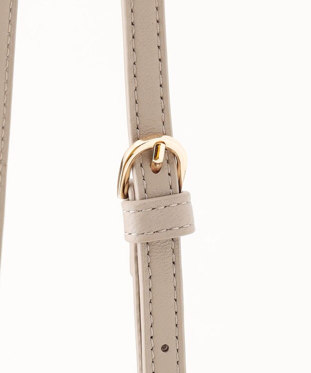 LA BAGAGERIE シープレザー　スクエアミニマムポシェット グレージュ