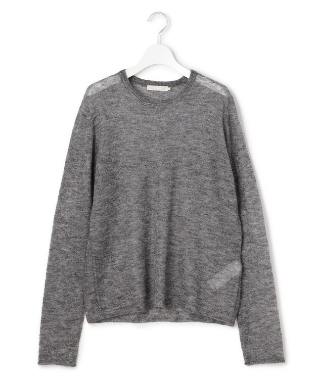 ICB L 【洗える】 シルキーシアーモヘヤ ニットプルオーバー グレー系