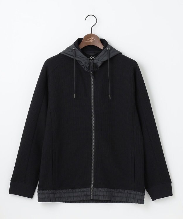 JOSEPH ABBOUD MOUNTAIN 【吸水速乾/通気性/ライナードッキング対応】ハイゲージワッフル パーカー ブラック系