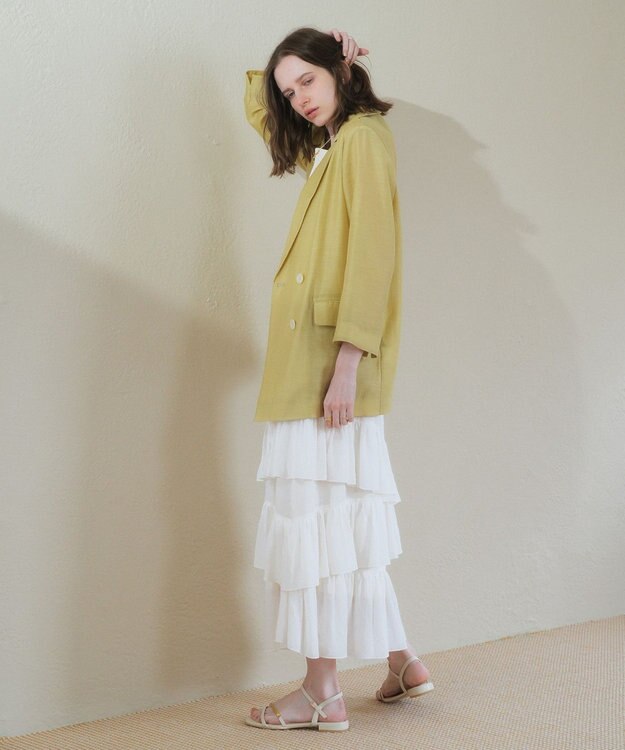 YECCA VECCA アシメラッフルスカート Off White