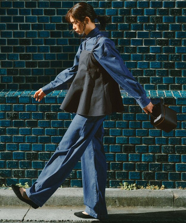 23区 S 【洗える】ライトダンガリー 2WAY シャツ インディゴ