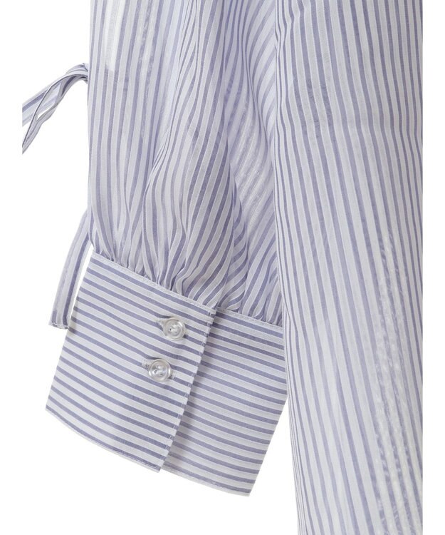 earth music&ecology 袖スリットリボンロングシャツ Navy