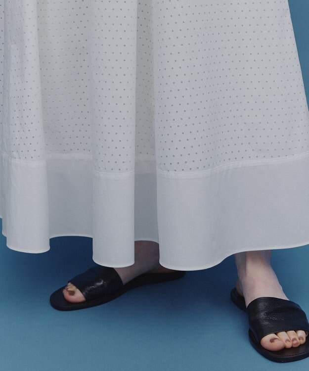 UNFILO L 【セットアップ着用可/ウエストゴム】FINE MOVE パンチング ドット スカート オフ