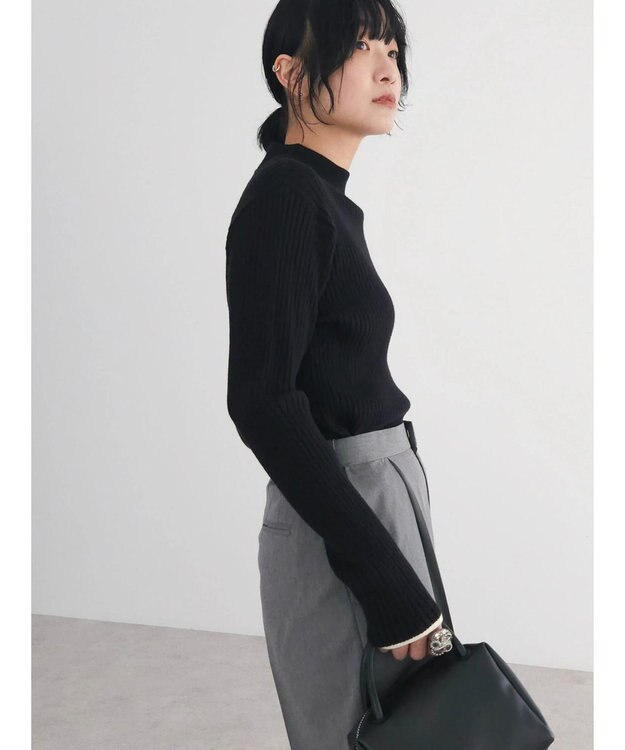 Green Parks ・ＥＬＥＮＣＡＲＥ　ＤＵＥ　ハイショクリブハイネックニット Black