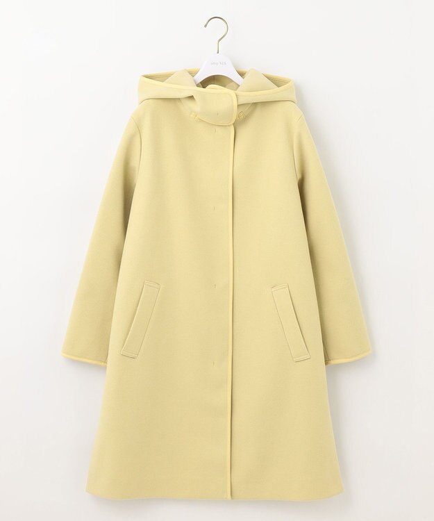 ANY SIS ウールライクミドルフーディ コート レモンイエロー