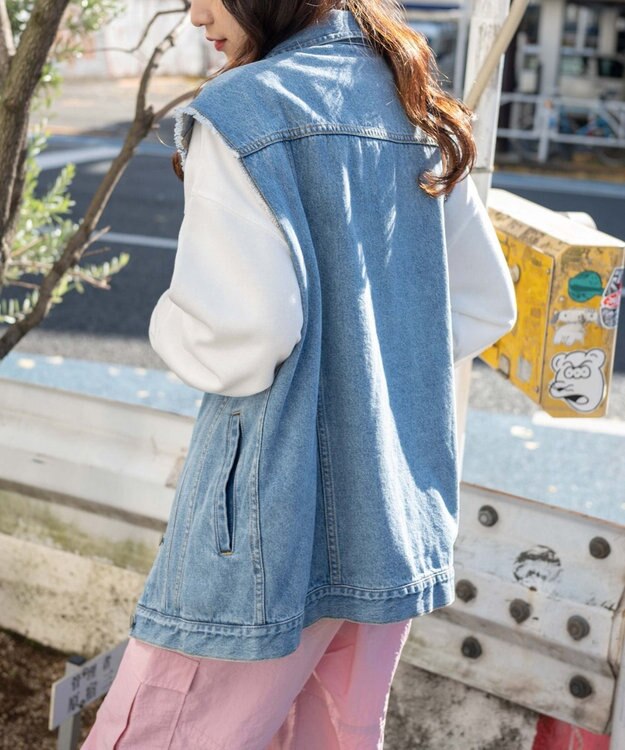 WEGO オーバーサイズデニムベスト デニム中濃加工色