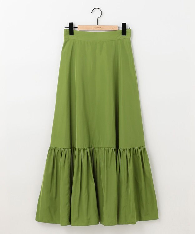 SHARE PARK LADIES 【ウォータープルーフ】　マキシティアードスカート ピスタチオ