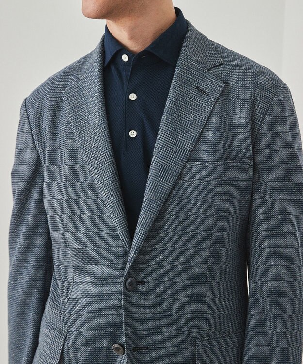 GOTAIRIKU 2年連続売上NO1【吸水速乾/ウォッシャブル/ストレッチ】ノルマンディーリネン カーディガンジャケット(25年モデル) サックスブルー