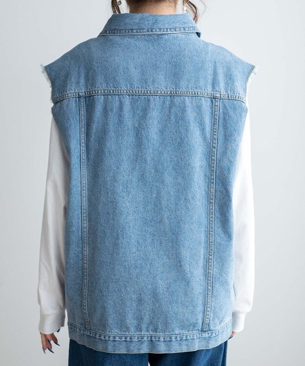 WEGO オーバーサイズデニムベスト デニム中濃加工色