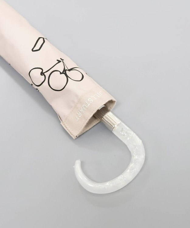 AURORA JILL STUART（ジル スチュアート） マーカーペインティングフルーツプリント晴雨兼用傘（トップフラット・折りたたみ） ベージュ