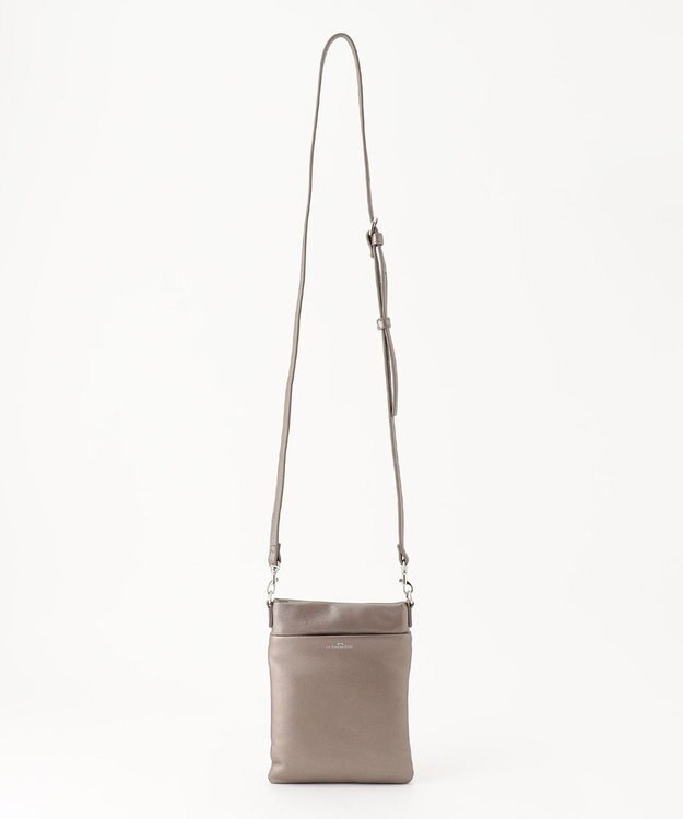 LA BAGAGERIE シープレザー　スクエアミニマムポシェット ガンメタリック