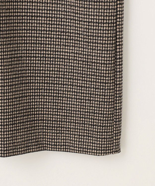 ANY ラメチェックジャガードワンピース ベージュ×ブラック