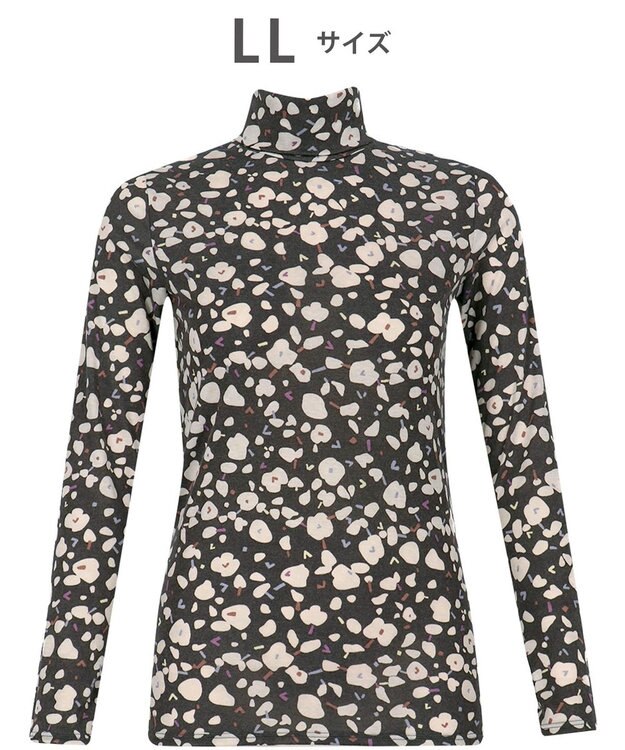 WACOAL あったかTシャツ あったかインナー アウターとしても利用可 保温性 ハイネック 10分袖 長袖 レディース CLD726 /ワコール チャコールグレー