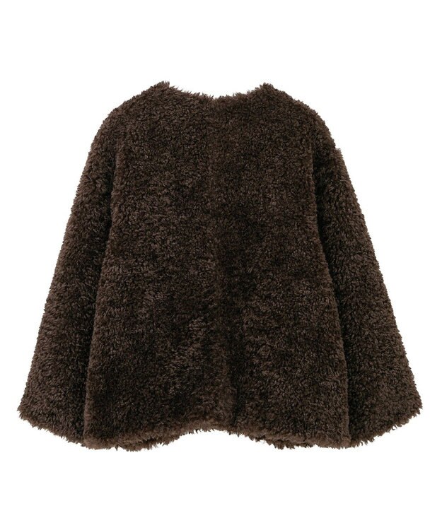 AMERICAN HOLIC ノーカラーフェイクファーコート Brown