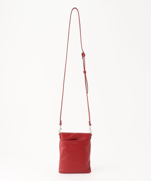 LA BAGAGERIE シープレザー　スクエアミニマムポシェット レッド