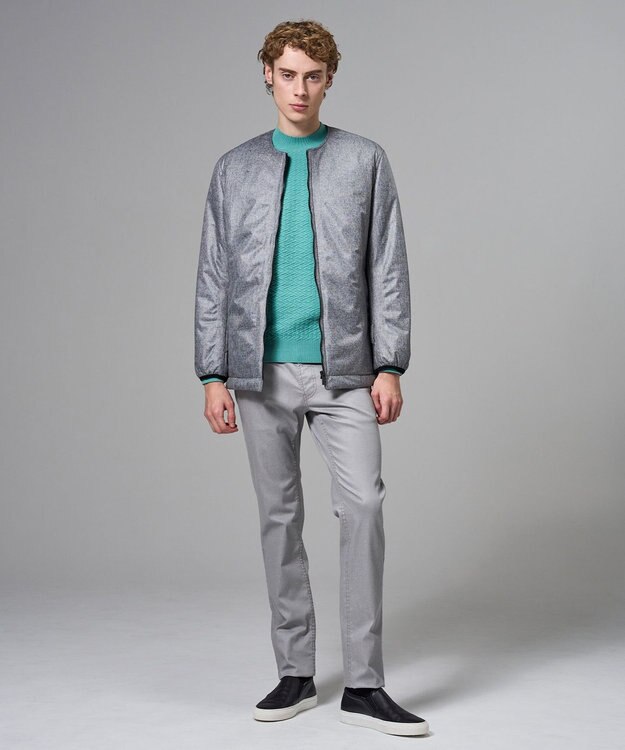 JOSEPH HOMME 新柄【イージーケア】 ヴィスコースリンクス　クルーネックニット スモーキーグリーン系