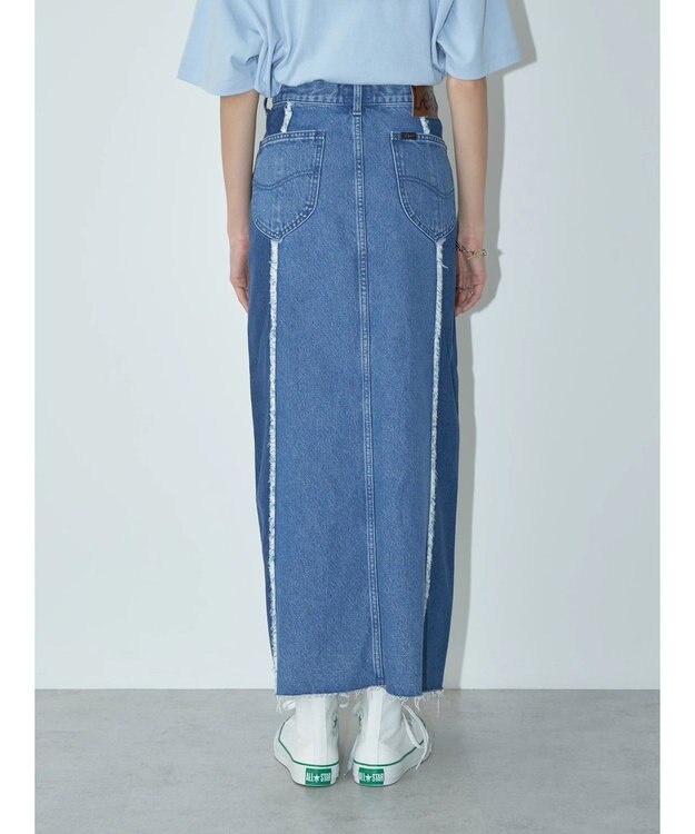 earth music&ecology Ｌｅｅ×ｅ．ｍ．ａ．ｅ　切替デニムスカート Indigo