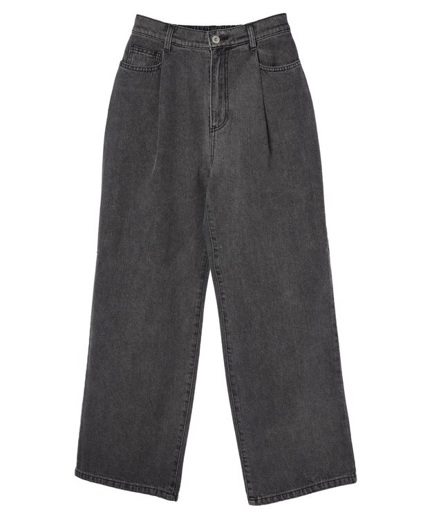 earth music&ecology タックルーズデニムパンツ Black