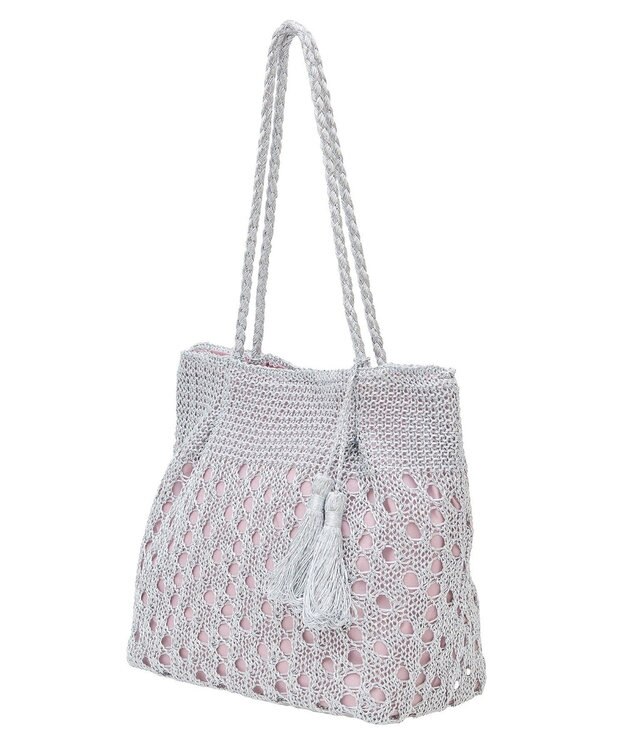 Green Parks ・ＱＵＯＮ　マクラメメタルトート Silver