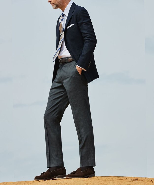 GOTAIRIKU 【形態安定/コンバーチブルカフス仕様】PREMIUMPLEATS_レギュラーカラー 通年ドレスシャツ ホワイト系