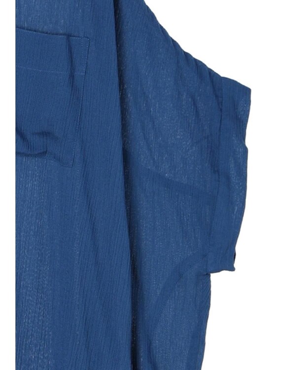 earth music&ecology レーヨンポケットシャツチュニック Blue