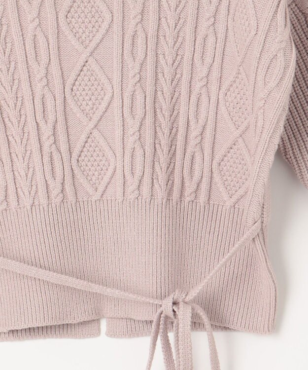 Feroux 【セットアイテム】ケーブルニット×オーガンジースカート ラベンダー系