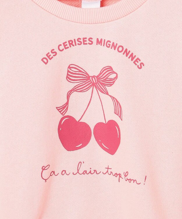 ANY KIDS 【WEB限定】7days 裏毛トレーナー ピンク×サクランボ