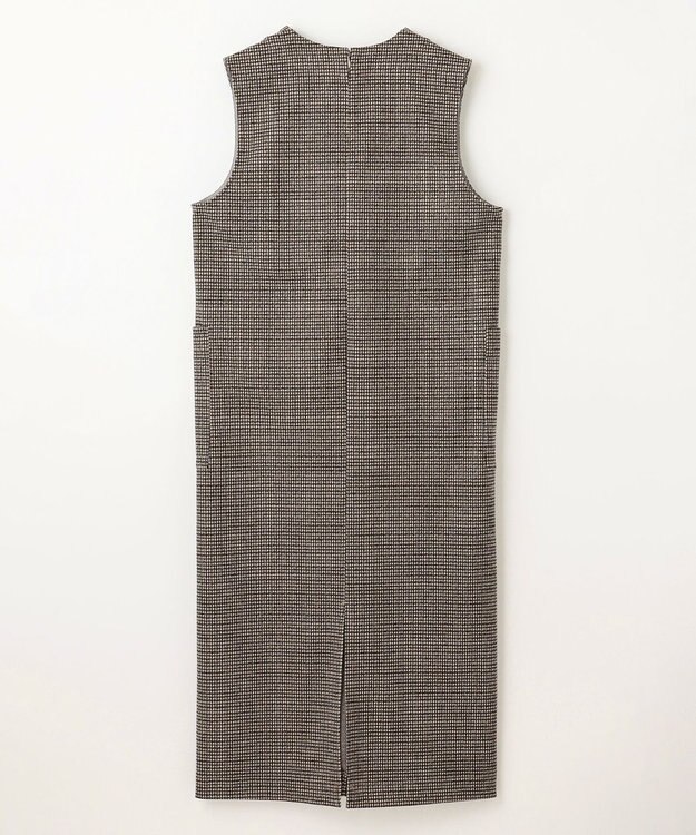 ANY ラメチェックジャガードワンピース ベージュ×ブラック