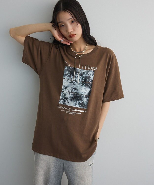Green Parks フォトグラフィック半袖Ｔシャツ Brown