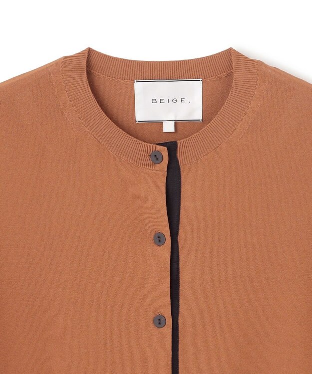 BEIGE， 【S-size】VALOIS / 半袖カーディガン Tan