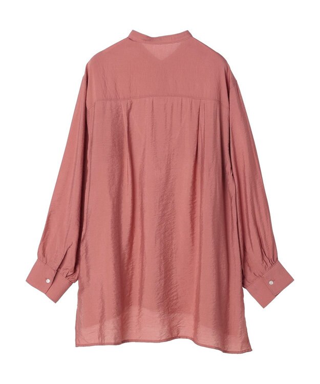 Green Parks バンドカラーポケット付きシアーシャツ Terracotta