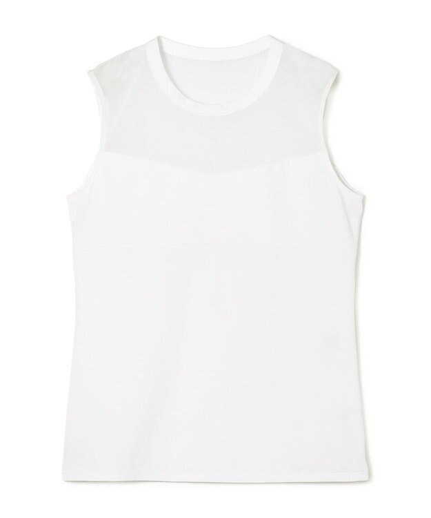 Chacott HandsomeCotton チュールノースリーブTシャツ ホワイト